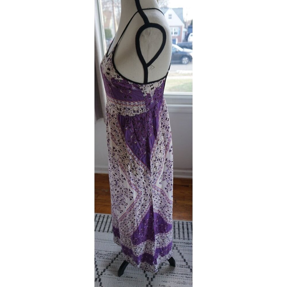 Purple Floral Print Maxi Dress - Size S - Picture 5 of 13